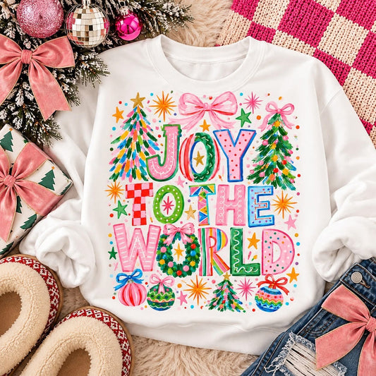 Preppy Joy to the World Christmas Sweatshirt