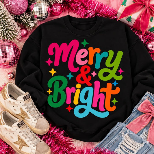 Merry & Bright Neon Christmas Sweatshirt