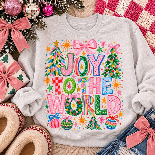 Joy To the World on Ash Christmas Sweatshirt