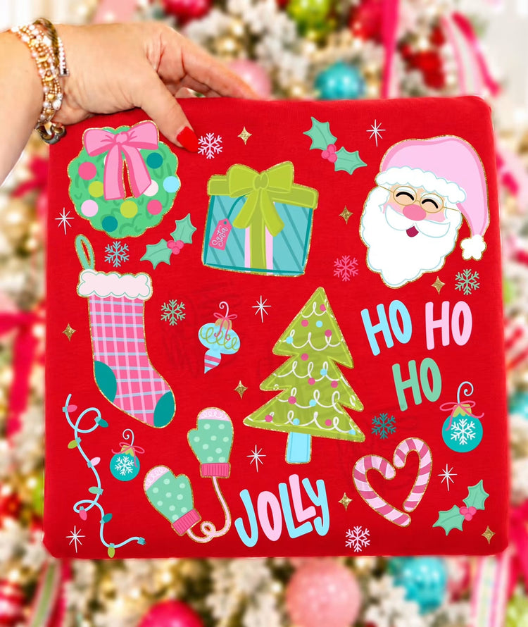 Trendy Christmas Collage Comfort Colors Tee