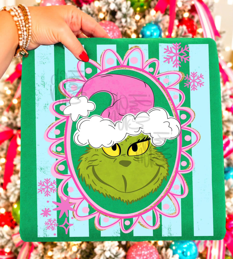 Preppy Framed Green Christmas Comfort Colors Tee