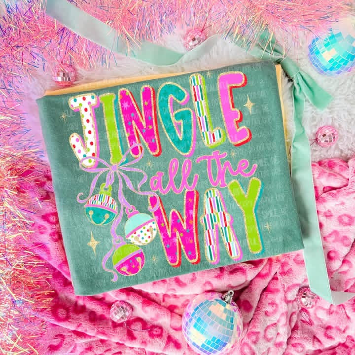 Jingle All the Way Neon Christmas Comfort Colors Tee