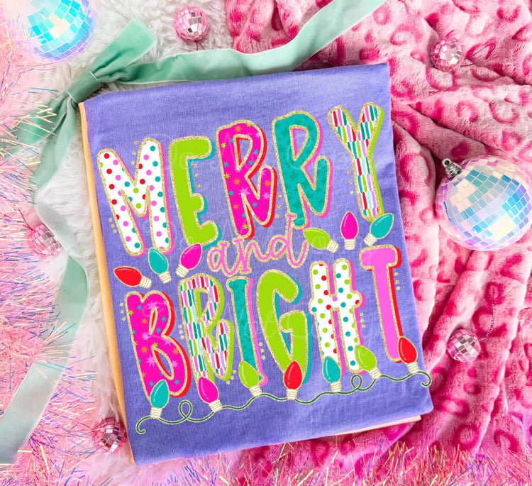 Merry & Bright Christmas Comfort Colors Tee