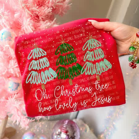Oh Christmas Tree Preppy Minimalist Comfort Colors Tee