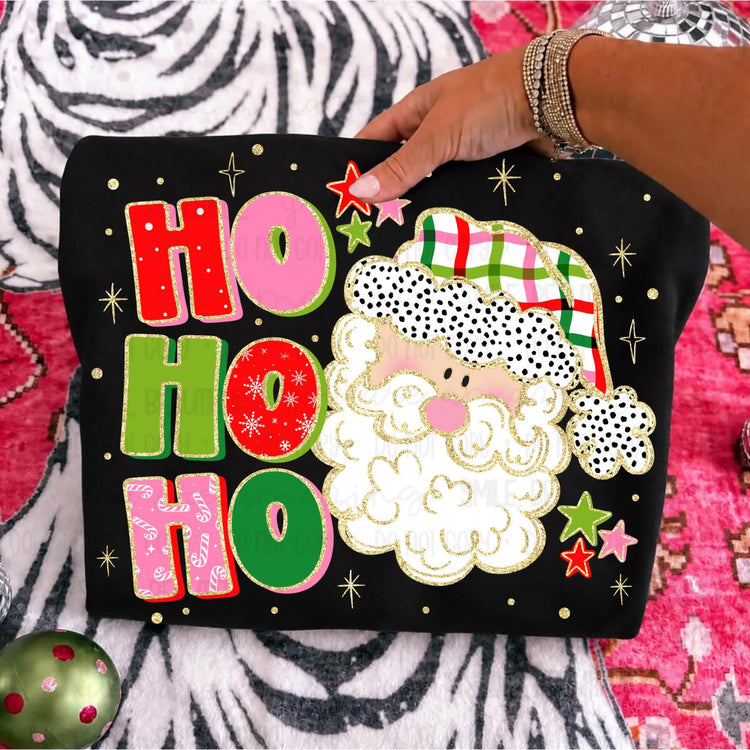 Ho Ho Ho Santa Christmas Ornament Comfort Colors Tee