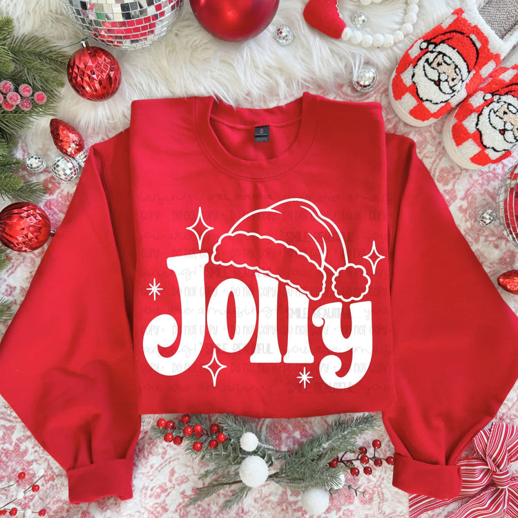 Jolly Santa Hat Christmas Sweatshirt