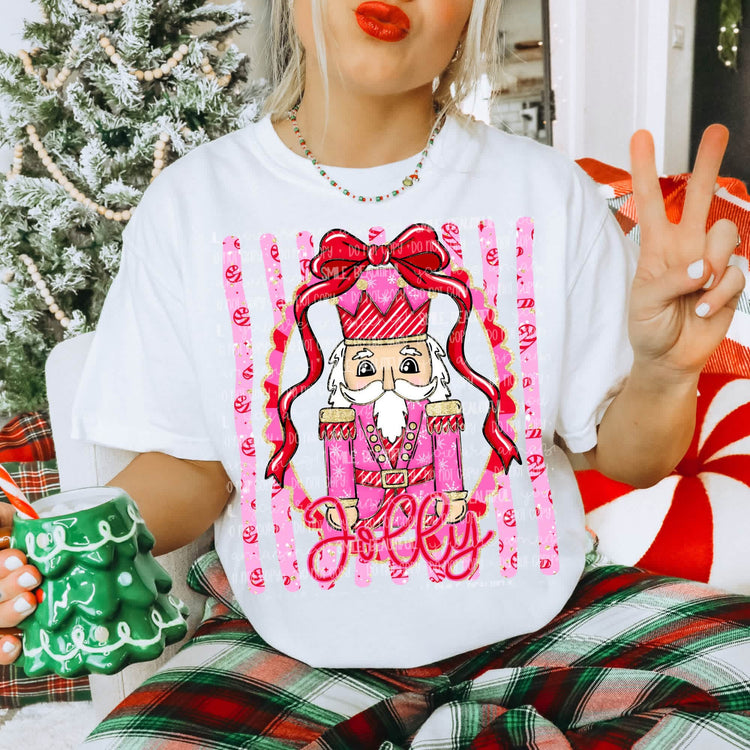 Jolly Nutcracker Christmas Comfort Colors Tee