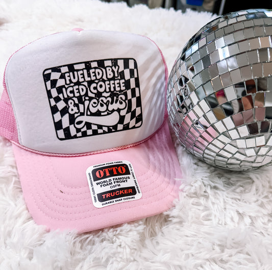 Fueled by Iced Coffee + Jesus Otto Trucker Hat