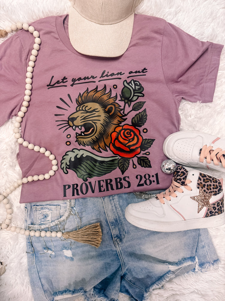 Let Your Lion Out Proverbs 28:1 Graphic Tee