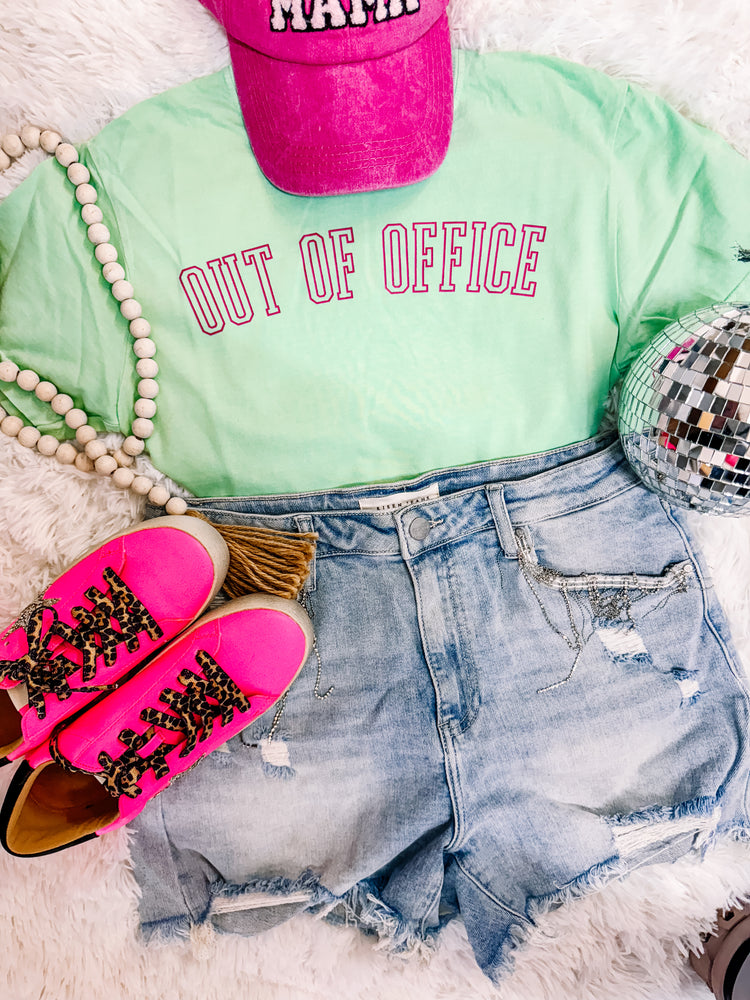 Out of Office Summer Comfort Colors Graphic Tee - Shown On Island Reef