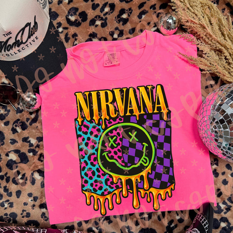 Neon Leopard N Music Comfort Colors Graphic Tee