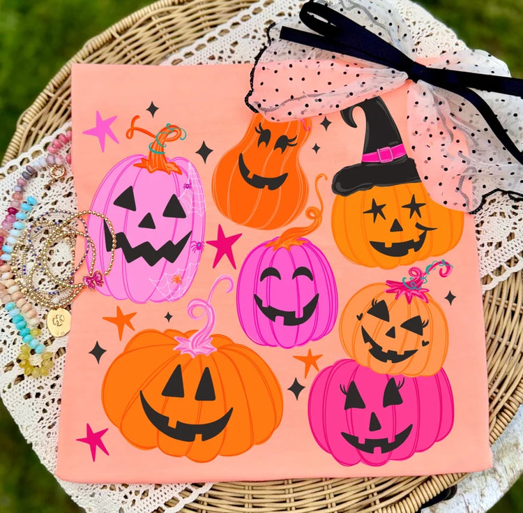 Pink Pumpkin Variety Halloween Comfort Colors Graphic Tee