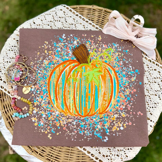 Pumpkin Brushstroke Comfort Colors Graphic Tee