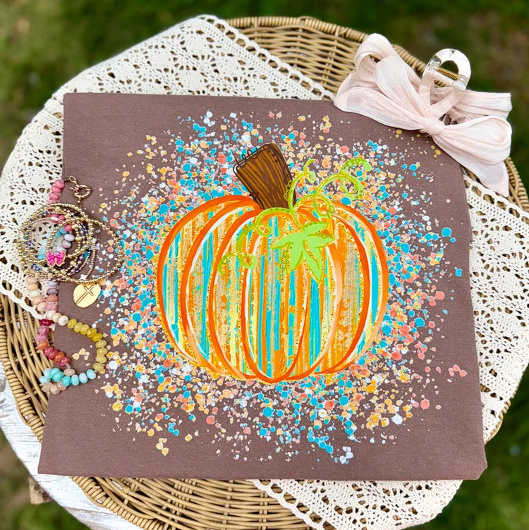 Pumpkin Brushstroke Comfort Colors Graphic Tee