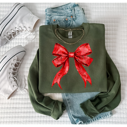 Christmas Present Bow Christmas Sweatshirt