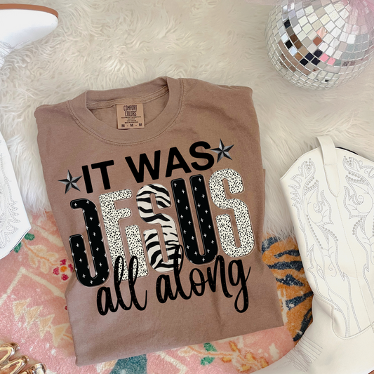 It Was Jesus All Along Faith Comfort Colors Graphic Tee