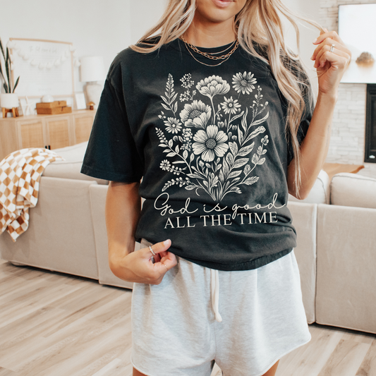God is Good All the Time Faith Comfort Colors Graphic Tee