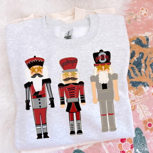 Preppy Nutcrackers Buckeyes Christmas Sweatshirt
