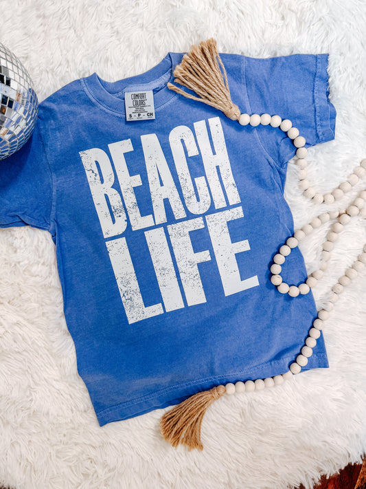 Beach Life Summer Kid's Comfort Colors Graphic Tee