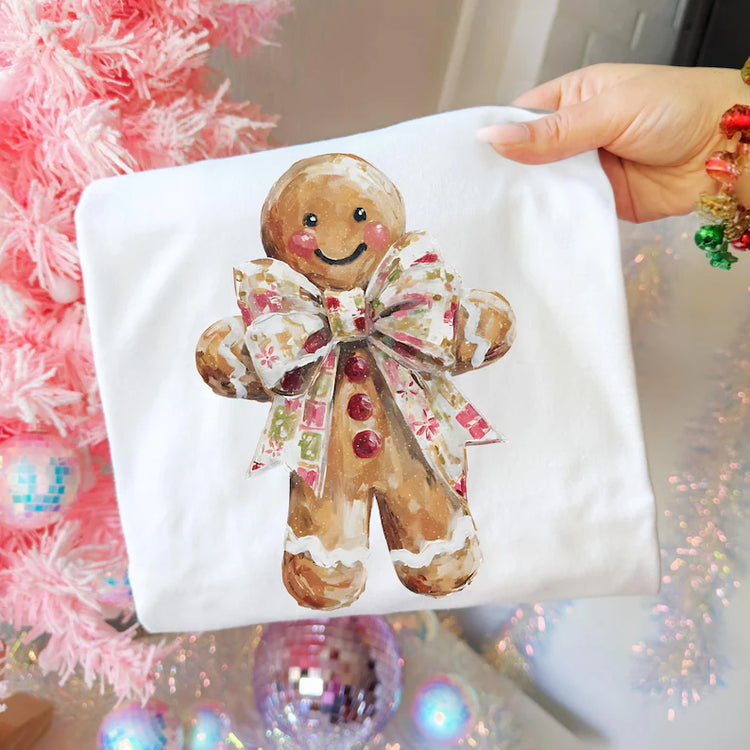Preppy Gingerbread Christmas Comfort Colors Graphic Tee