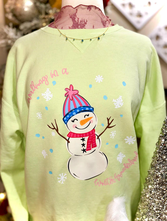 Neon Snowman Christmas Sweatshirt