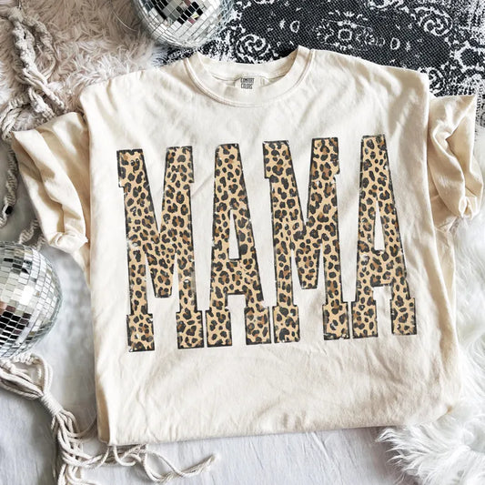 Leopard Mama Trendy Graphic Tee Comfort Colors