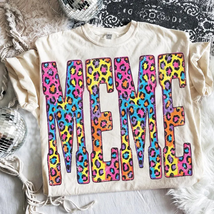 Neon Leopard Meme Trendy Graphic Tee Comfort Colors