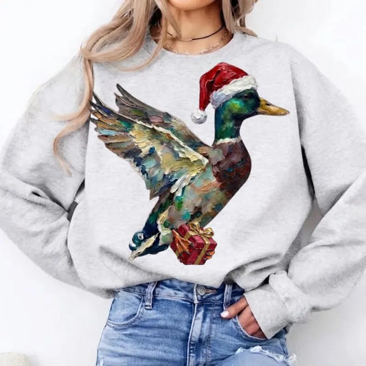 Santa Hat Mallard Christmas Sweatshirt