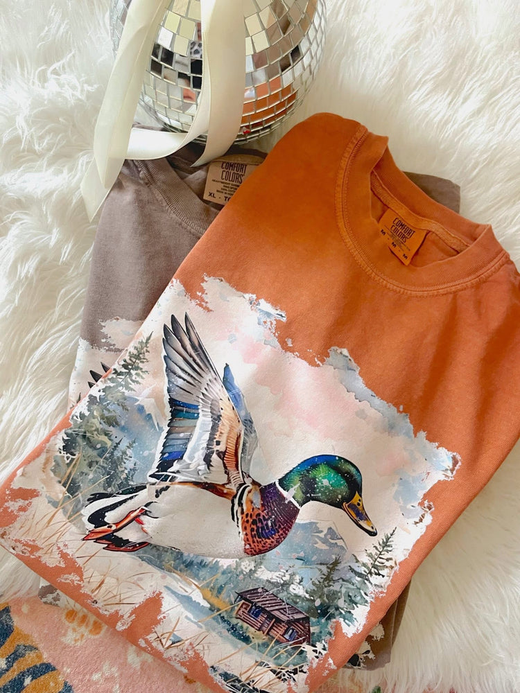 Flying Mallard Scene Comfort Colors Graphic Tee