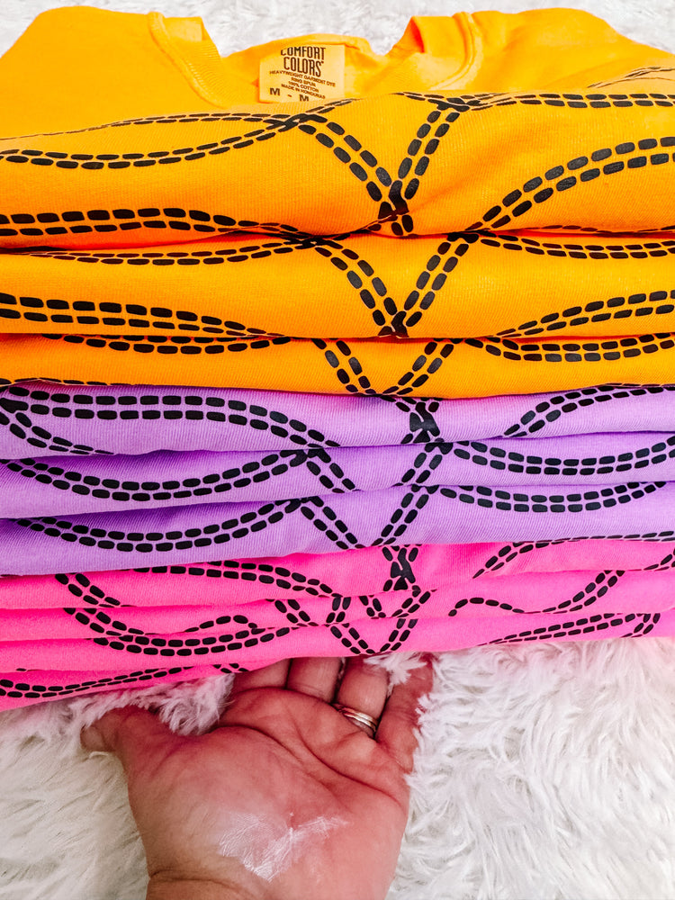 Neon Western Stitching Comfort Colors Graphic Tee