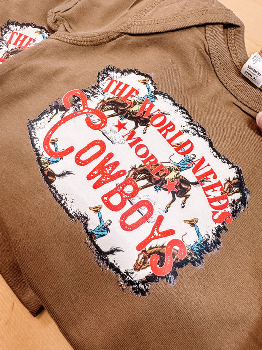 The World Needs More Cowboys Boys Western Graphic Tee Kids