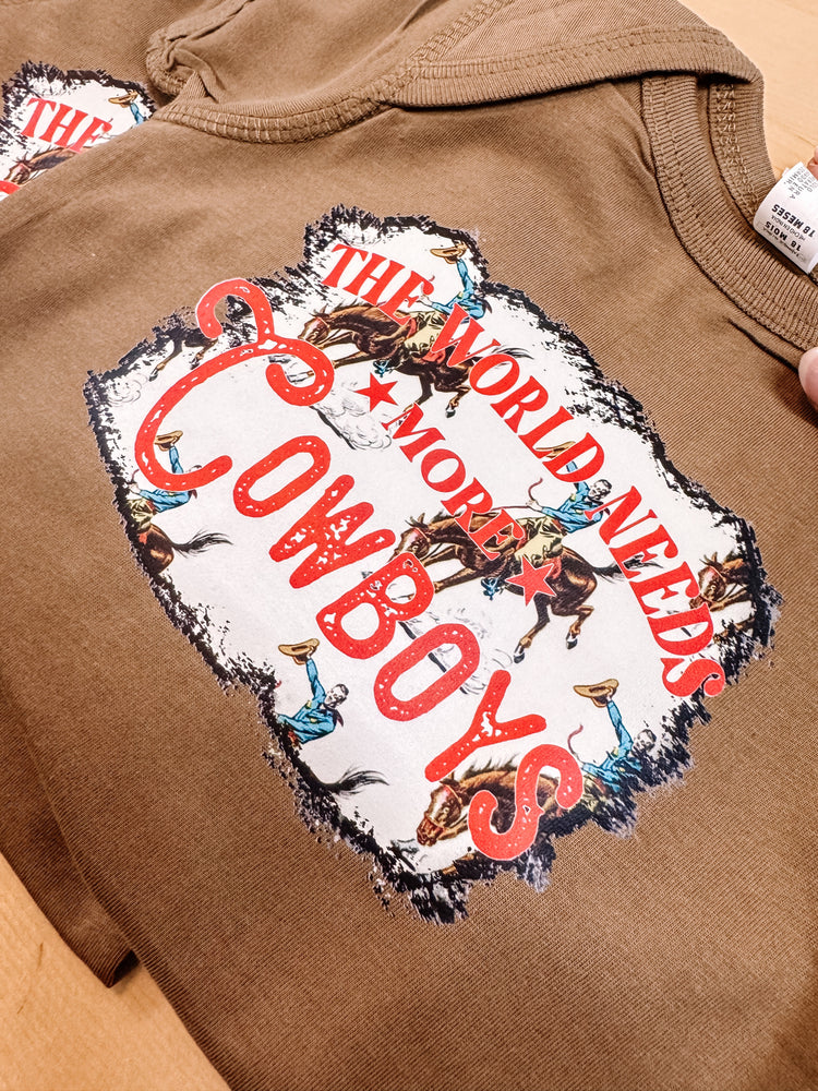 The World Needs More Cowboys Boys Western Graphic Tee Kids